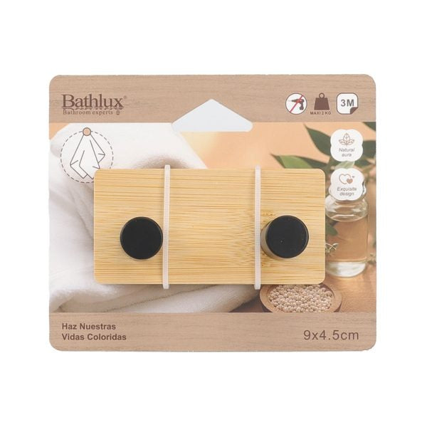 Bamboo Concave Double Hook – Black