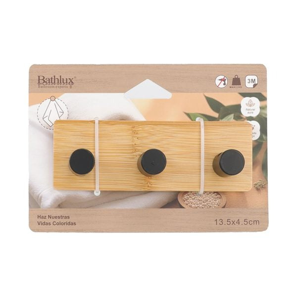 Bamboo Concave Triple Hook – Black