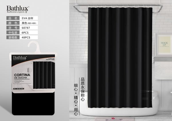 Black EVA Shower Curtain 180180