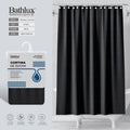 Black Three Vertical and Horizontal Dot Fabric Shower C…