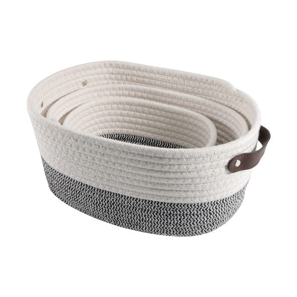 Cotton Rope Splicing 3-piece Set – Black & White Storag…