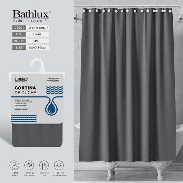Dark Gray Vertical Stripe Linen Shower Curtain 180180