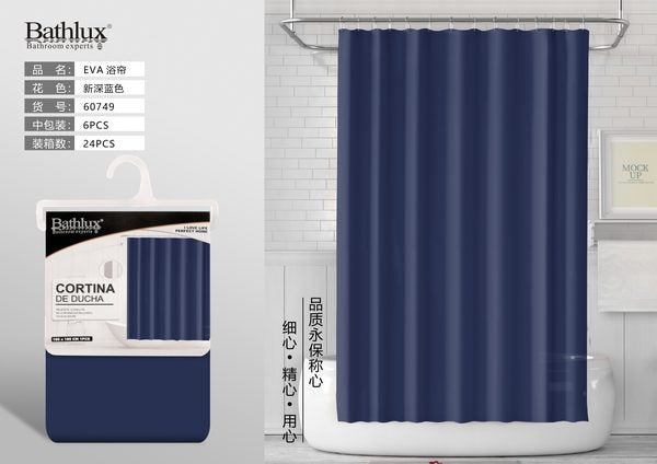 New Dark Blue EVA Shower Curtain 180180