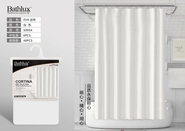 White EVA Shower Curtain 180180