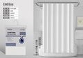 White Honeycomb EVA Shower Curtain 180180